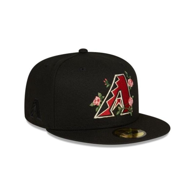 Black Arizona Diamondbacks Hat - New Era MLB Bloom 59FIFTY Fitted Caps USA7142395